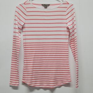 Tommy Bahama Top XS Striped Long Sleeve Ribbed Shirt Casual Beach Coastal Preppy